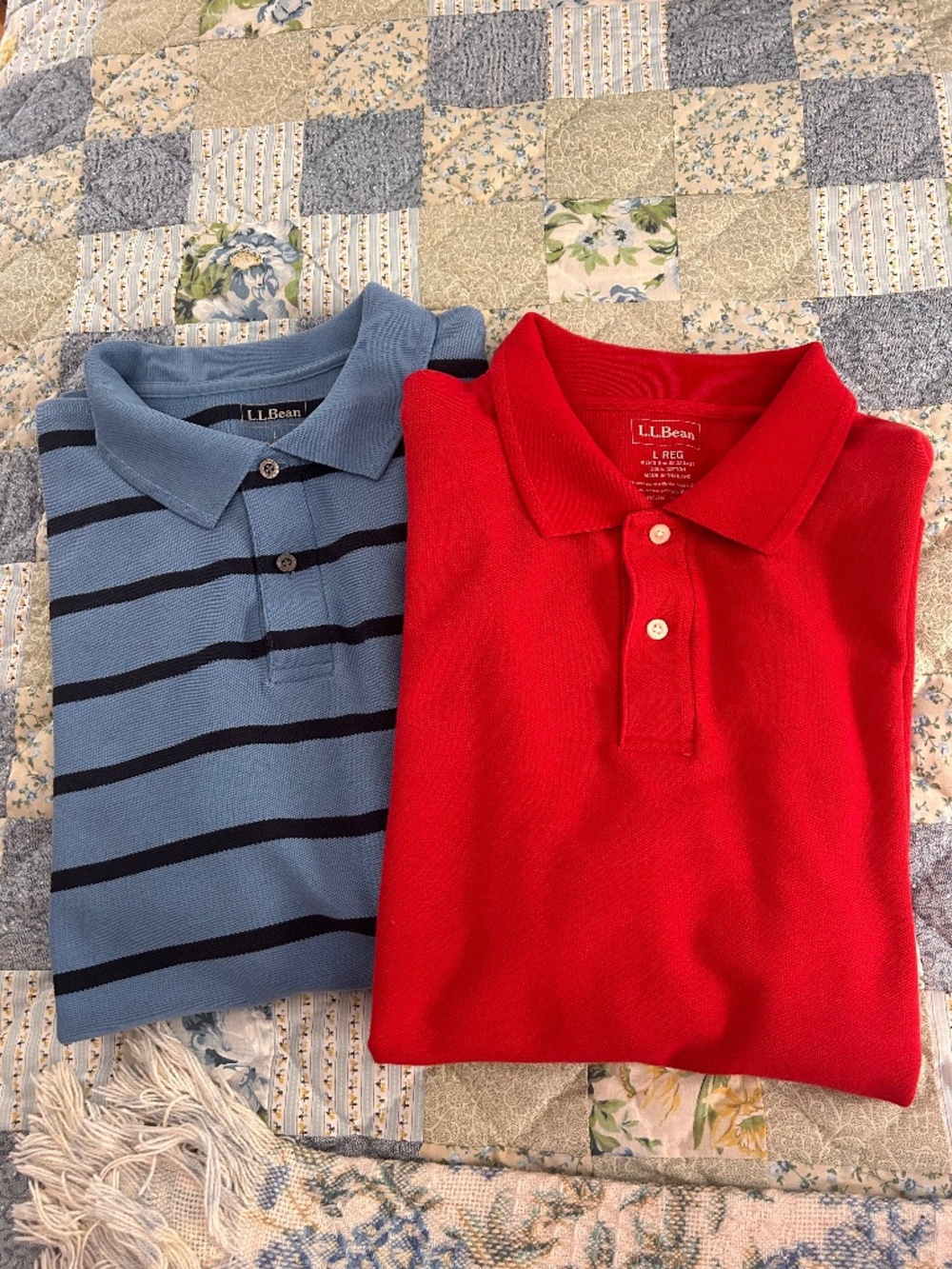 Two menās LL Bean Polo shirts